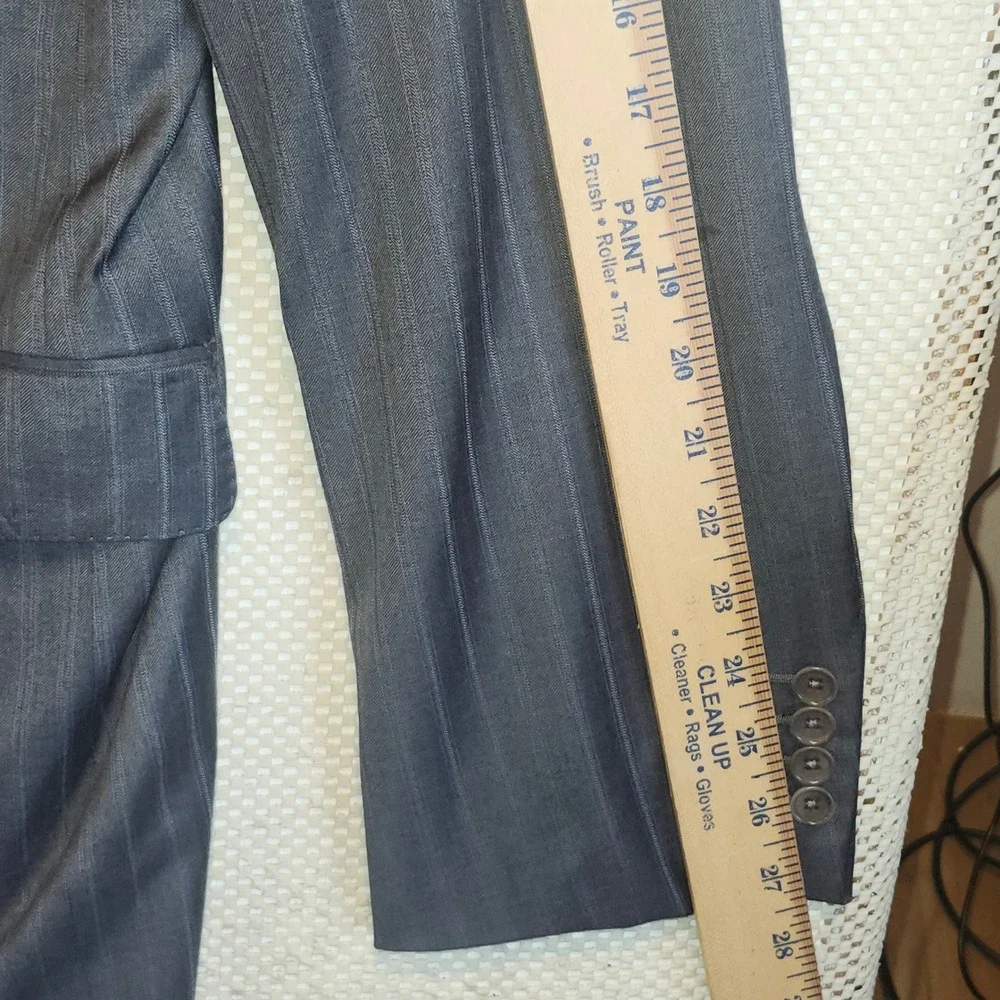 Scuderi Loro Piana Super 170s Wool Blazer Grey Pinstripe Sport Coat Italy 56 46R